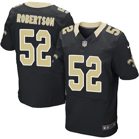 Men's New Orleans Saints #52 Craig Robertson Black Team Color Nike Elite Jersey