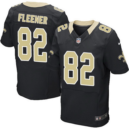 Men's New Orleans Saints #82 Coby Fleener Black Team Color Nike Elite Jersey