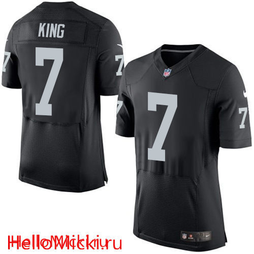 Men's Oakland Raiders #7 Marquette King NEW Logo Black Team Color Nike Elite Jersey