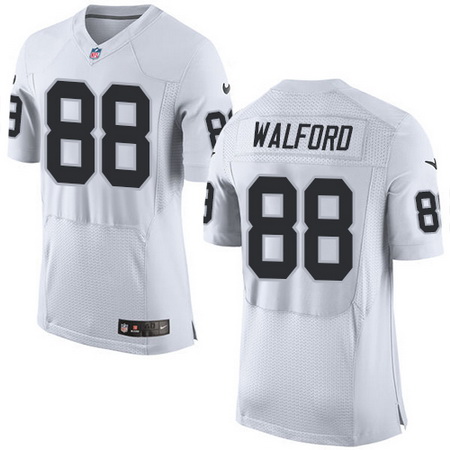 Men's Oakland Raiders #88 Clive Walford NEW Logo White Road Nike Elite Jersey