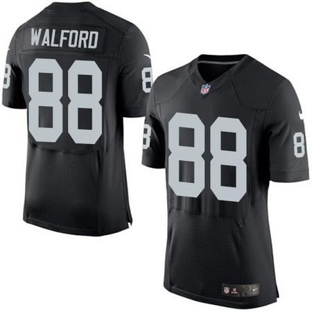 Men's Oakland Raiders #88 Clive Walford NEW Logo Black Team Color Nike Elite Jersey
