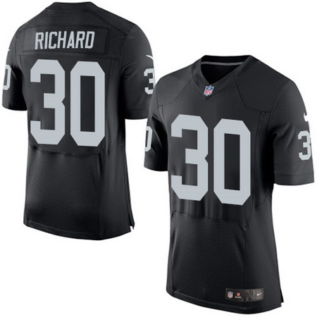 Men's Oakland Raiders #30 Jalen Richard NEW Logo Black Team Color Nike Elite Jersey