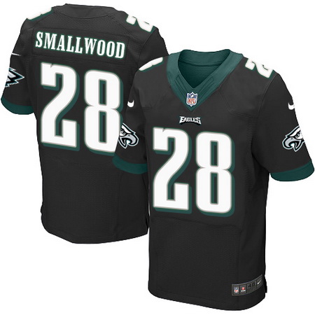 Men's Philadelphia Eagles #28 Wendell Smallwood NEW Black Alternate Nike Elite Jersey