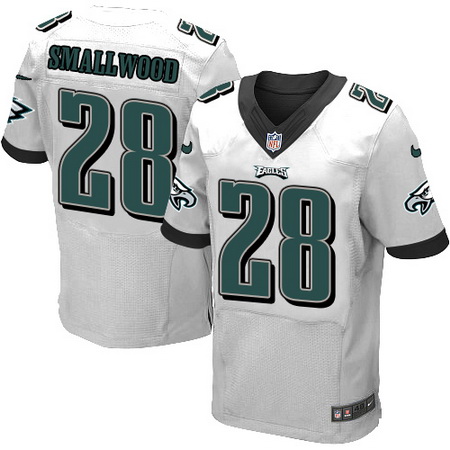 Men's Philadelphia Eagles #28 Wendell Smallwood NEW White Road Nike Elite Jersey