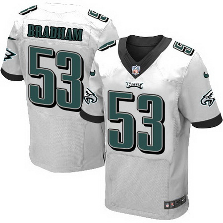 Men's Philadelphia Eagles #53 Nigel Bradham White Road Nike Elite Jersey