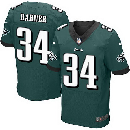 Men's Philadelphia Eagles #34 Kenjon Barner NEW Green Team Color Nike Elite Jersey