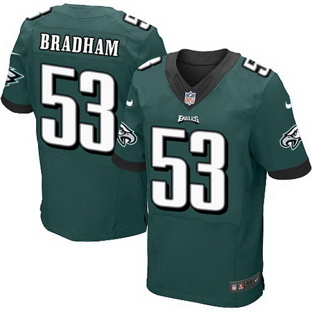 Men's Philadelphia Eagles #53 Nigel Bradham NEW Green Team Color Nike Elite Jersey