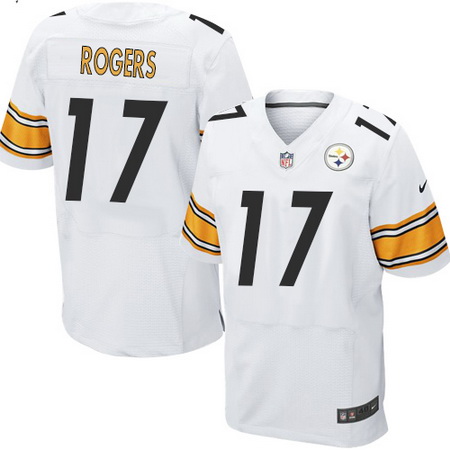 Men's Pittsburgh Steelers #17 Eli Rogers White Road Nike Elite Jersey