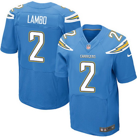 Men's San Diego Chargers #2 Josh Lambo Light Blue Alternate Stitched NFL Nike Elite Jersey