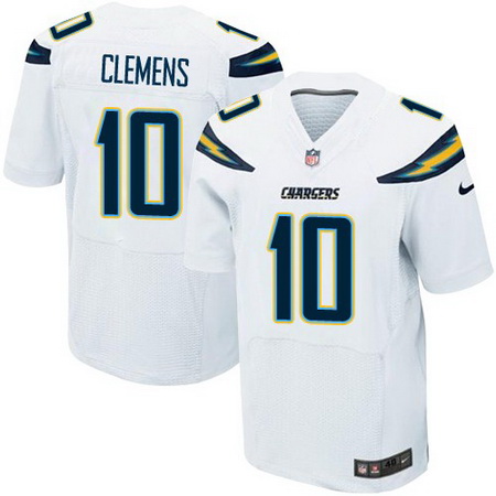 Men's San Diego Chargers #10 Kellen Clemens White Road Stitched NFL Nike Elite Jersey