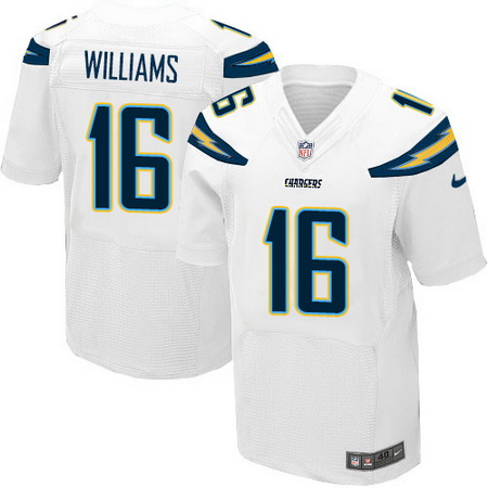 Men's San Diego Chargers #16 Tyrell Williams White Road Stitched NFL Nike Elite Jersey