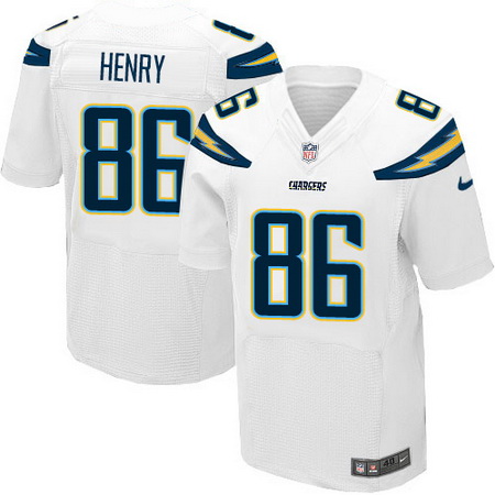Men's San Diego Chargers #86 Hunter Henry White Road Stitched NFL Nike Elite Jersey