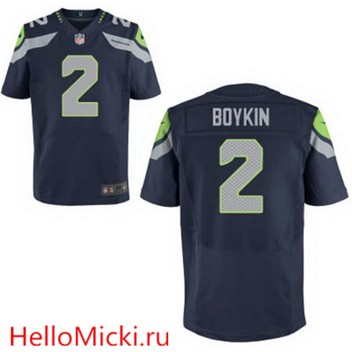 Men's Seattle Seahawks #2 Trevone Boykin Navy Blue Team Color Stitched NFL Nike Elite Jersey