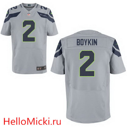 Men's Seattle Seahawks #2 Trevone Boykin Gray Alternate Stitched NFL Nike Elite Jersey