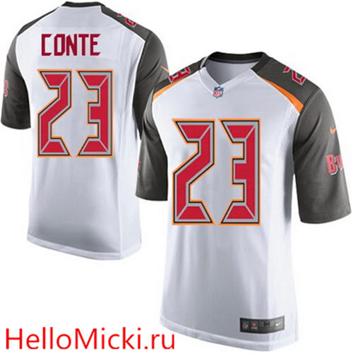 Men's Tampa Bay Buccaneers #23 Chris Conte White Road Stitched NFL Nike Game Jersey