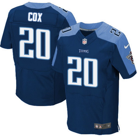 Men's Tennessee Titans #20 Perrish Cox Navy Blue Alternate Stitched NFL Nike Elite Jersey