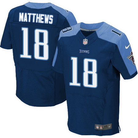 Men's Tennessee Titans #18 Rishard Matthews Navy Blue Alternate Stitched NFL Nike Elite Jersey