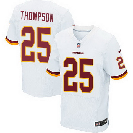 Men's Washington Redskins #25 Chris Thompson White Road Stitched NFL Nike Elite Jersey