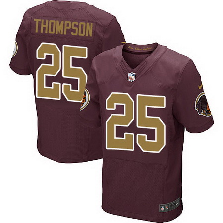 Men's Washington Redskins #25 Chris Thompson Red With Gold Alternate Stitched NFL Nike Elite Jersey