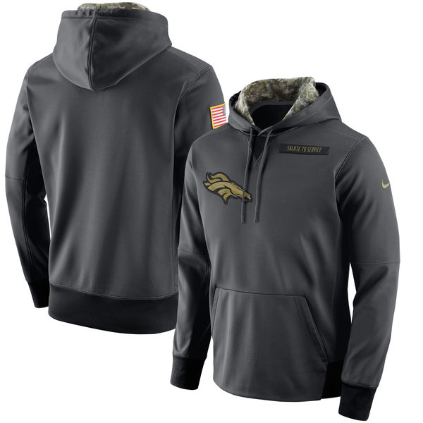 Men's Denver Broncos Nike Anthracite 2016 Salute to Service NFL Player Performance Hoodie
