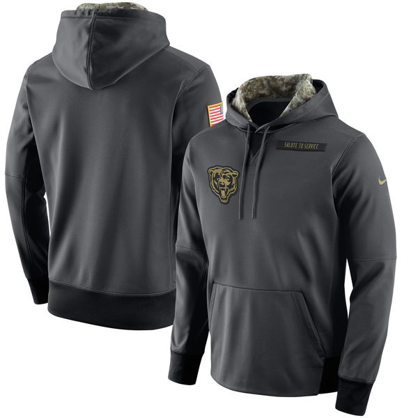 Men's Chicago Bears Nike Anthracite 2016 Salute to Service NFL Player Performance Hoodie