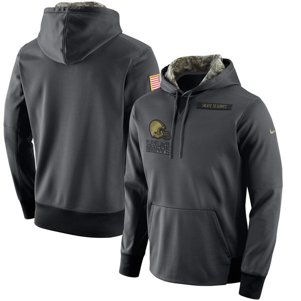 Men's Cleveland Browns Nike Anthracite 2016 Salute to Service NFL Player Performance Hoodie