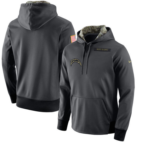 Men's San Diego Chargers Nike Anthracite 2016 Salute to Service NFL Player Performance Hoodie