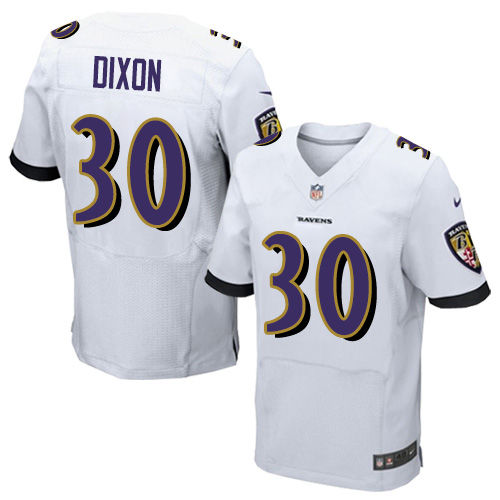 Men's Nike Baltimore Ravens #30 Kenneth Dixon Elite White NFL Jersey