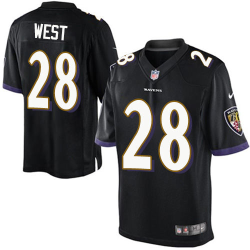 Men's Nike Baltimore Ravens #28 Terrance West Nike Black Alternate Elite Football Jersey