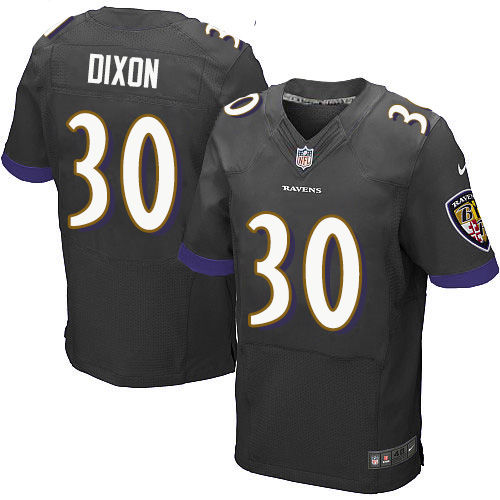Men's Nike Baltimore Ravens #30 Kenneth Dixon Nike Black Alternate Elite Football Jersey