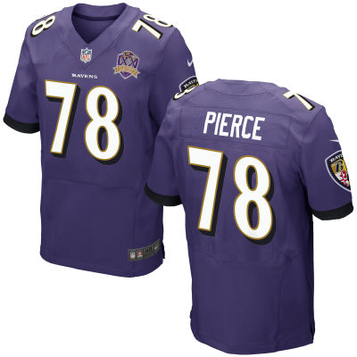 Men's Baltimore Ravens #58 Michael Pierce Nike Purple Elite Football Jersey