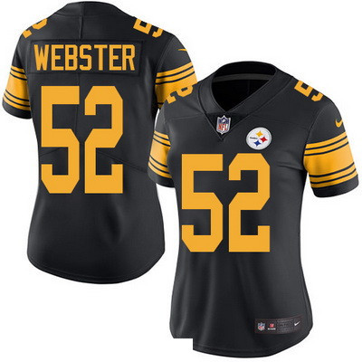 Women's Pittsburgh Steelers #52 Mike Webster Black 2016 Color Rush Stitched NFL Nike Limited Jersey