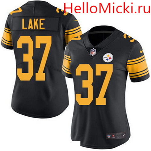 Women's Pittsburgh Steelers #37 Carnell Lake Black 2016 Color Rush Stitched NFL Nike Limited Jersey