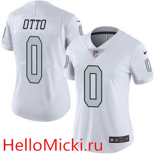 Women's Oakland Raiders #0 Jim Otto White 2016 Color Rush Stitched NFL Nike Limited Jersey