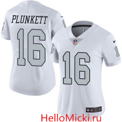 Women's Oakland Raiders #16 Jim Plunkett White 2016 Color Rush Stitched NFL Nike Limited Jersey