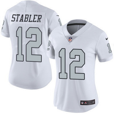 Women's Oakland Raiders #12 Kenny Stabler White 2016 Color Rush Stitched NFL Nike Limited Jersey