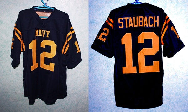 Men's Navy Midshipmen #12 ROGER STAUBACH Navy College Football Jersey