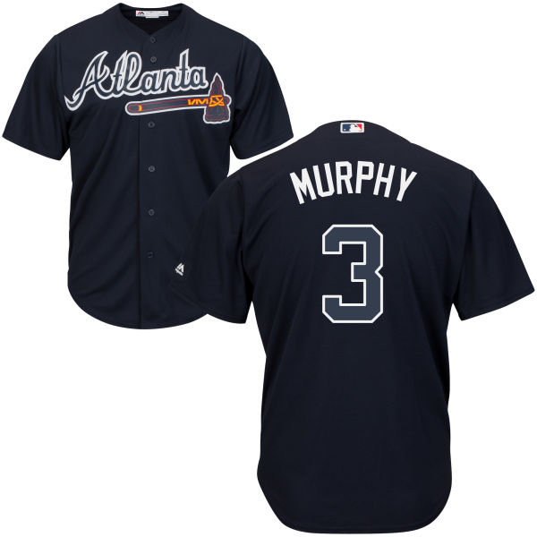 Men's Atlanta Braves Throwback Player #3 Dale Murphy Navy Blue Cool Base Baseball Jersey