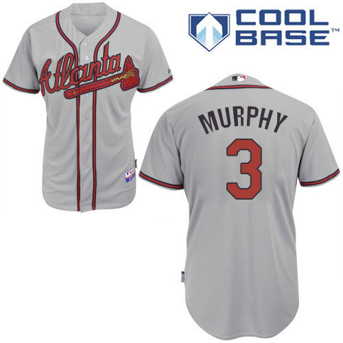 Men's Atlanta Braves Throwback Player #3 Dale Murphy Gray Cool Base Baseball Jersey