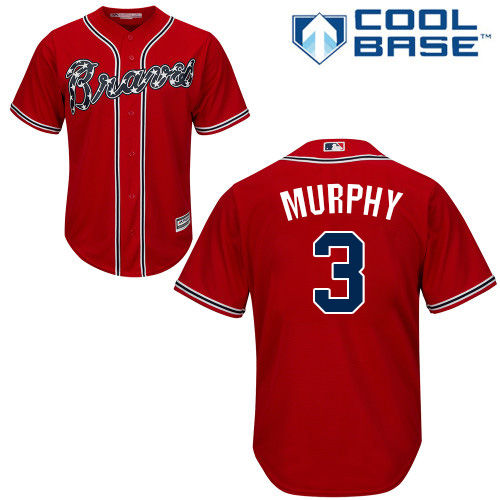 Men's Atlanta Braves Throwback Player #3 Dale Murphy Red Cool Base Baseball Jersey