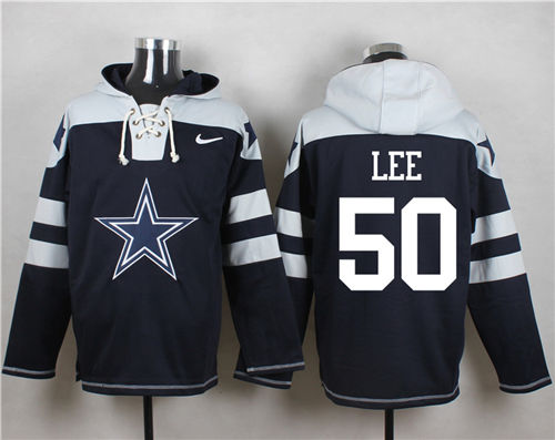 Nike Dallas Cowboys #50 Sean Lee Navy Hooded Jersey