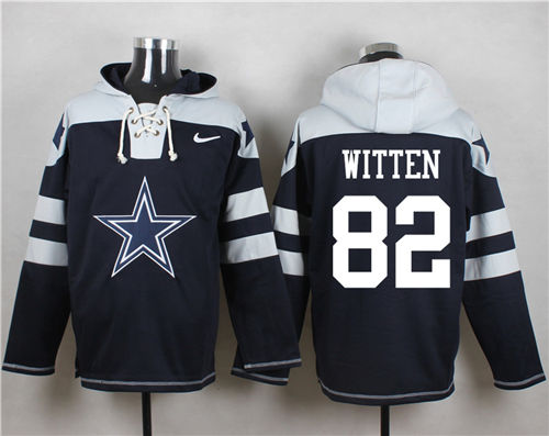 Nike Cowboys 82 Jason Witten Navy Hooded Jersey