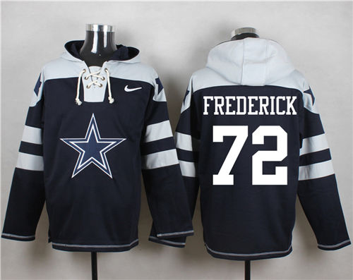 Nike Cowboys 72 Travis Frederick Navy Hooded Jersey
