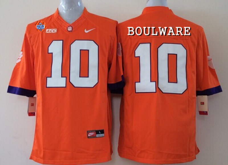 Men's Clemson Tigers #10 Ben Boulware Orange 2016 BCS College Football Nike Limited Jersey