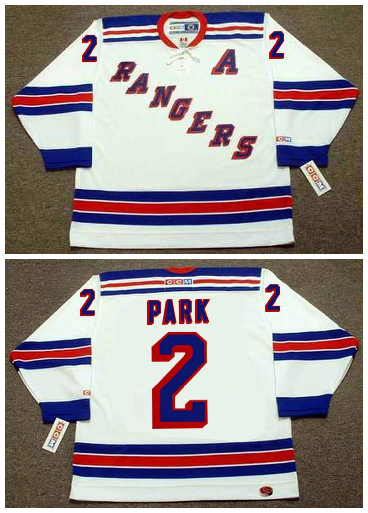 Mens New York Rangers #2 BRAD PARK 1972 CCM Throwback Home Hockey Jersey