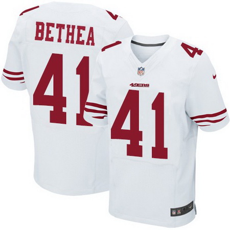 Men's San Francisco 49ers #41 Antoine Bethea White Road Stitched NFL Nike Elite Jersey