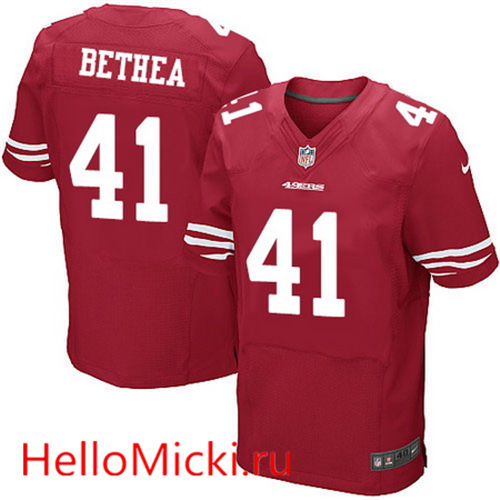 Men's San Francisco 49ers #41 Antoine Bethea Scarlet Red Team Color Stitched NFL Nike Elite Jersey