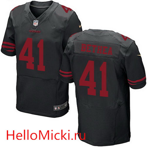 Men's San Francisco 49ers #41 Antoine Bethea Black Alternate Stitched NFL Nike Elite Jersey