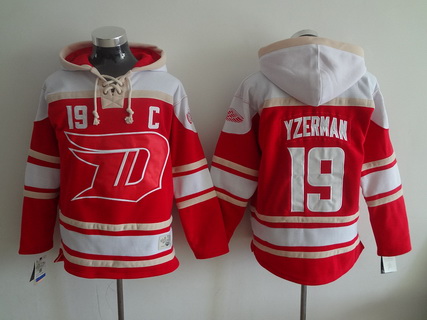 Men's Detroit Red Wings #19 Steve Yzerman Old Time Hockey 2016 Stadium Series Red Hoodie