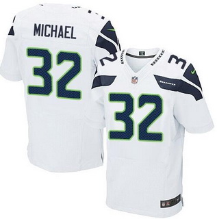 Men's Seattle Seahawks #32 Christine Michael White Road NFL Nike Elite Jersey